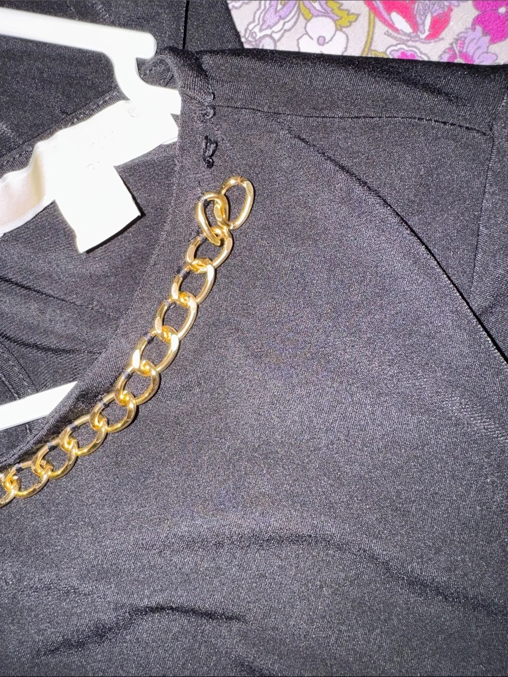 Beautiful black dress with gold accent on neck line